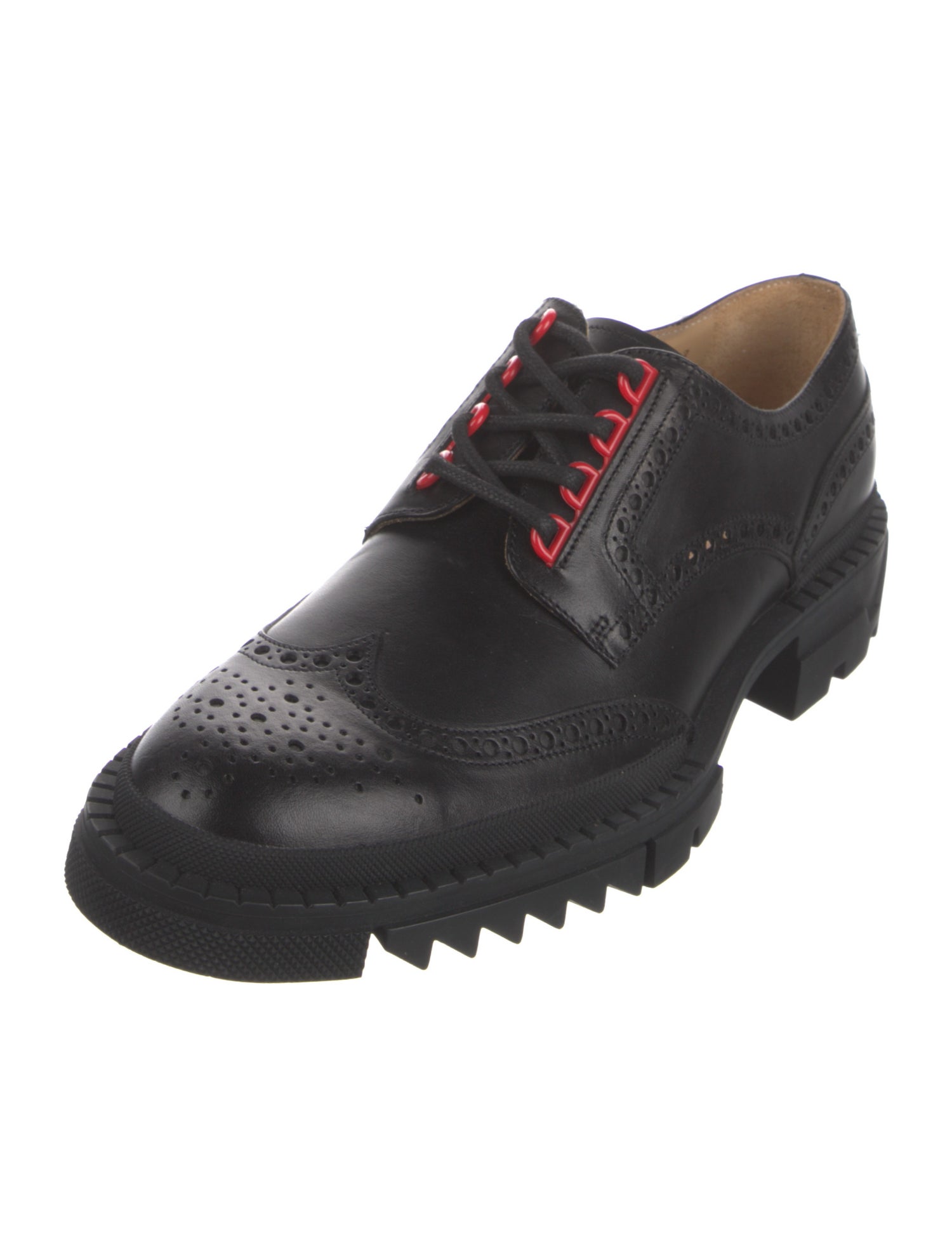 Versace Leather Eyelet Trim Brogues