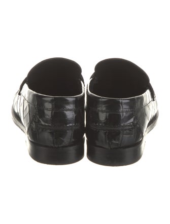 Versace Leather Chain-Link Accents Loafers