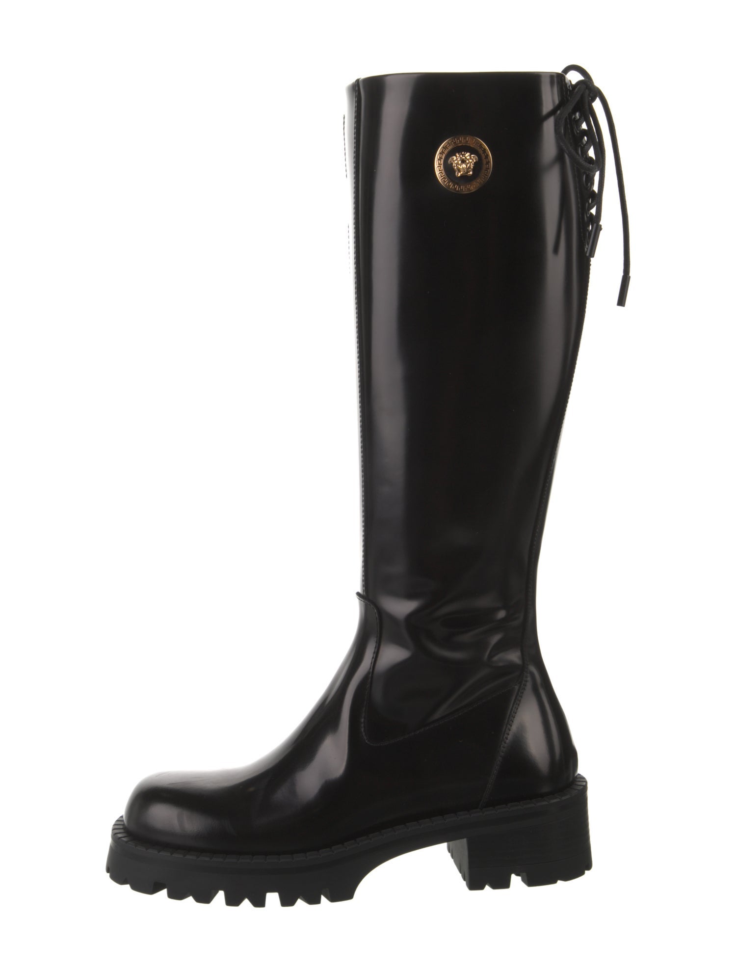 Versace Leather Rain Boots
