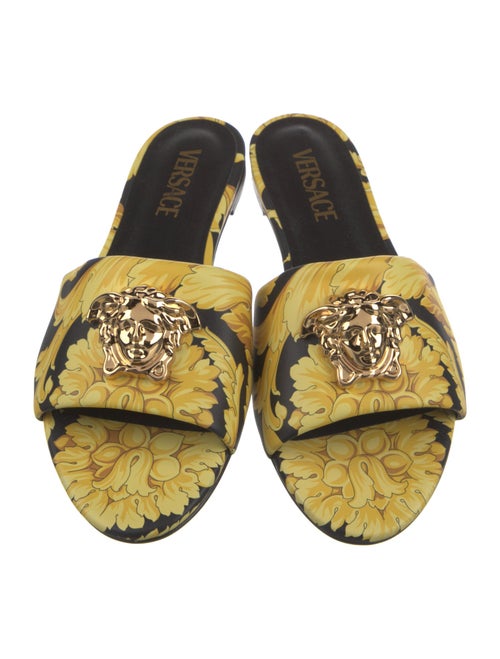 Versace Leather Printed Slides