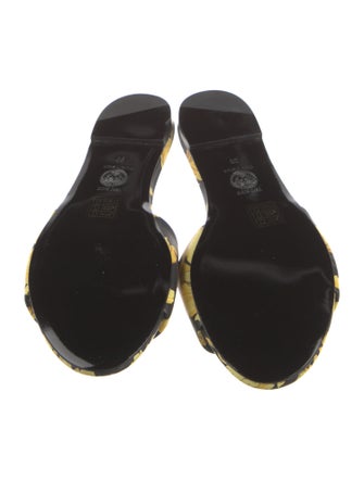 Versace Leather Printed Slides