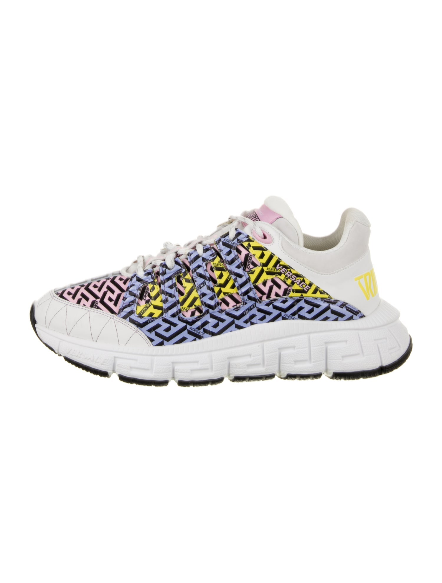 Versace Leather Printed Athletic Sneakers