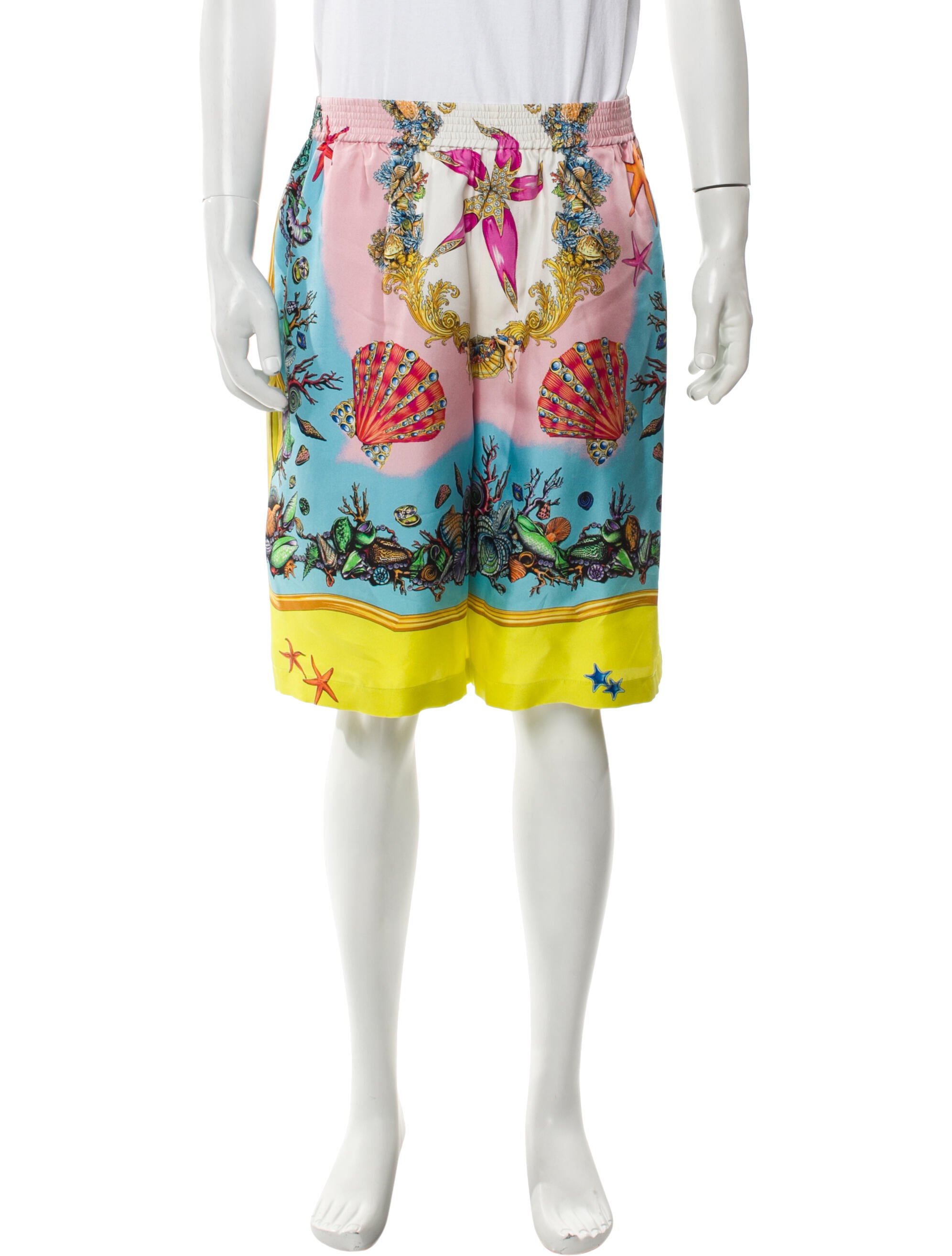 Versace Silk Flat Front Shorts
