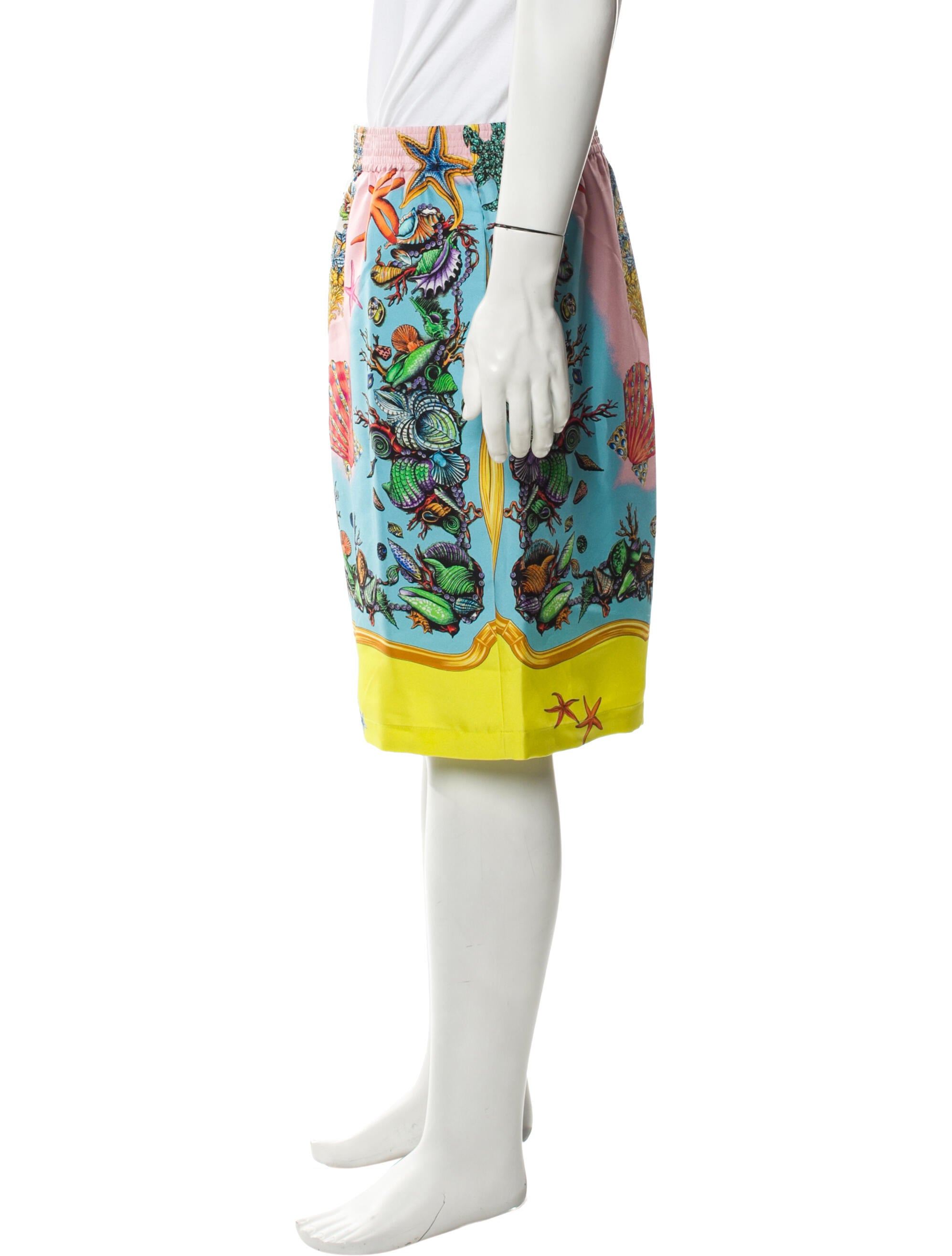 Versace Silk Flat Front Shorts