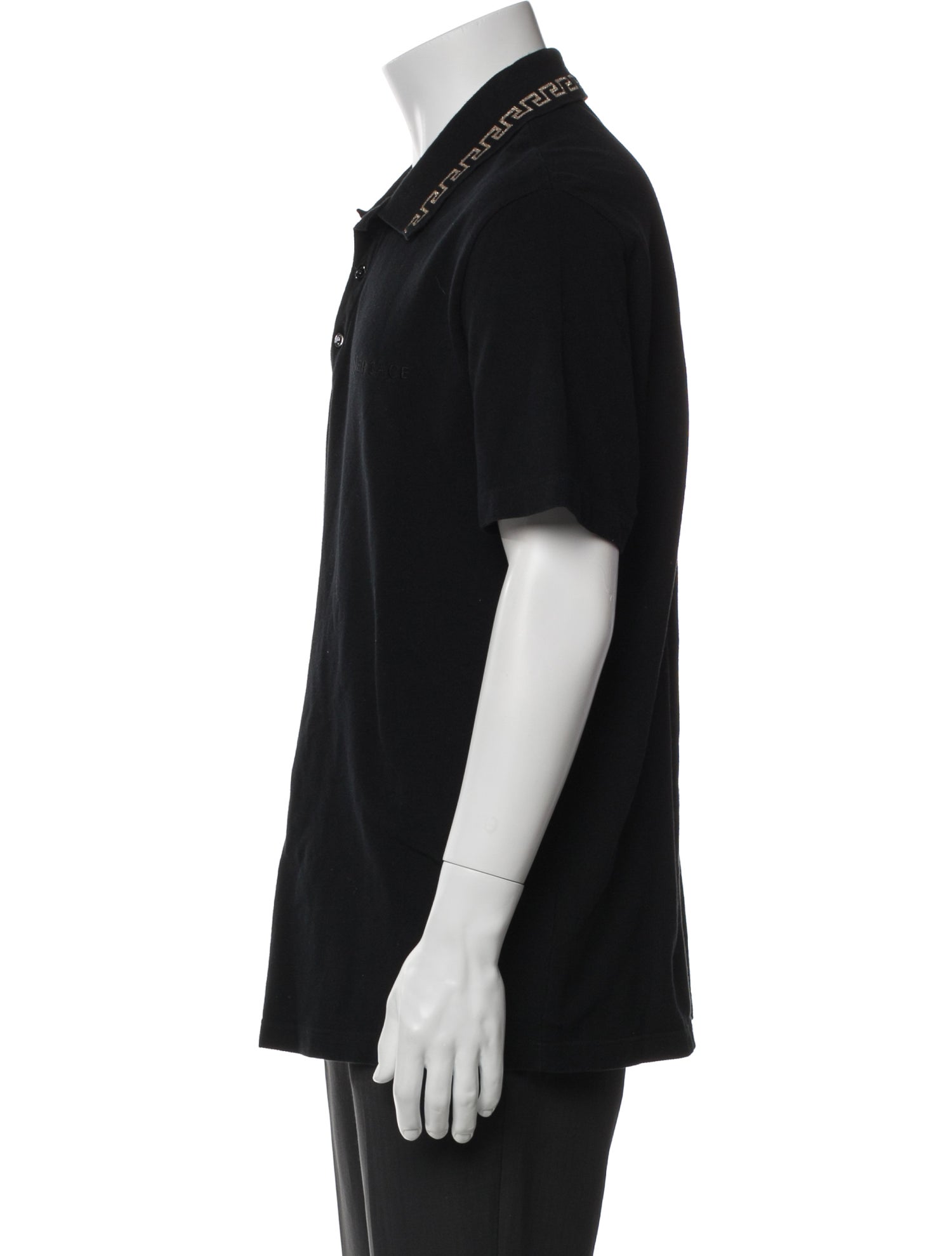 Versace Graphic Print Collar Polo Shirt