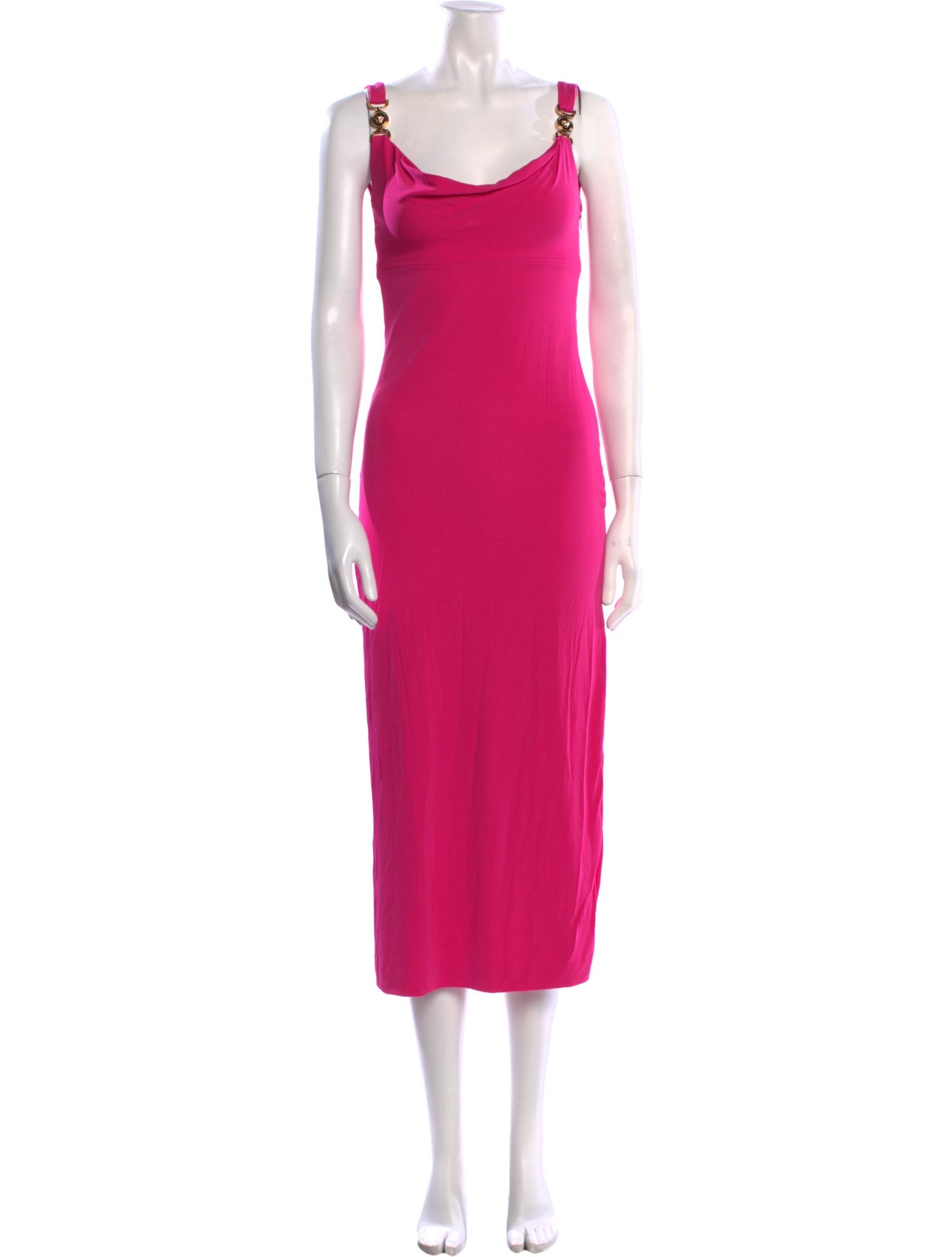 Versace Cowl Neck Midi Length Dress