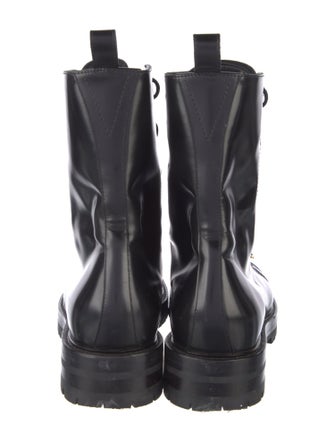 Versace Medusa Insignia Leather Combat Boots