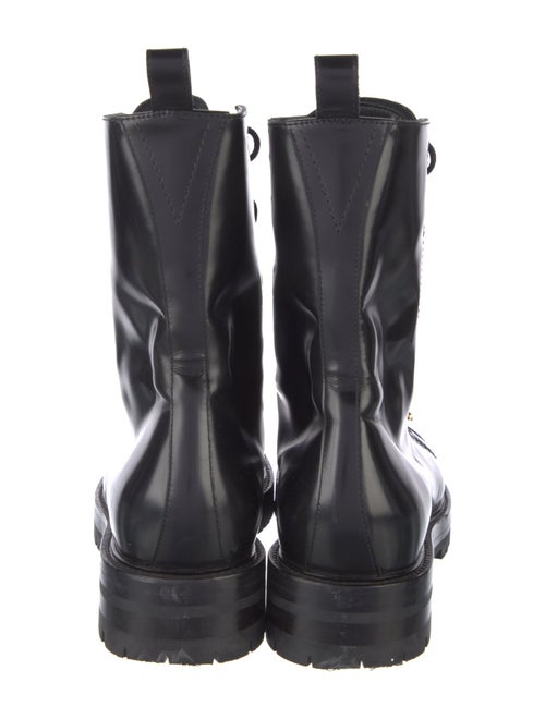 Versace Medusa Insignia Leather Combat Boots