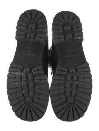Versace Medusa Insignia Leather Combat Boots