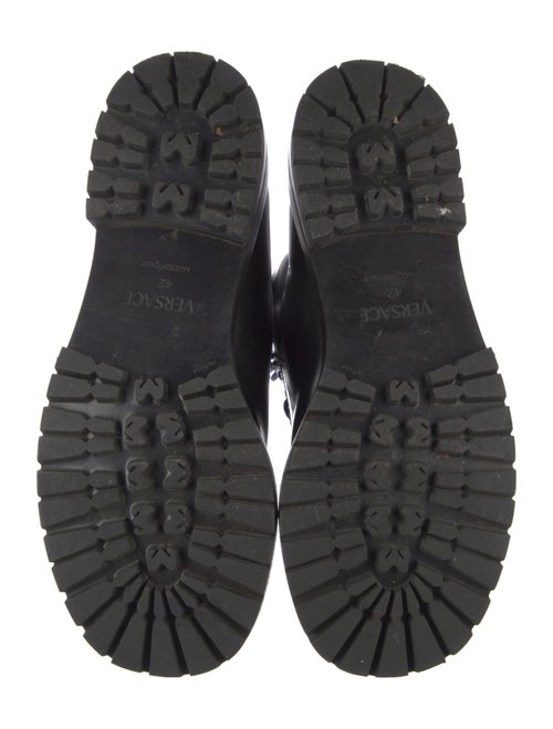 Versace Medusa Insignia Leather Combat Boots