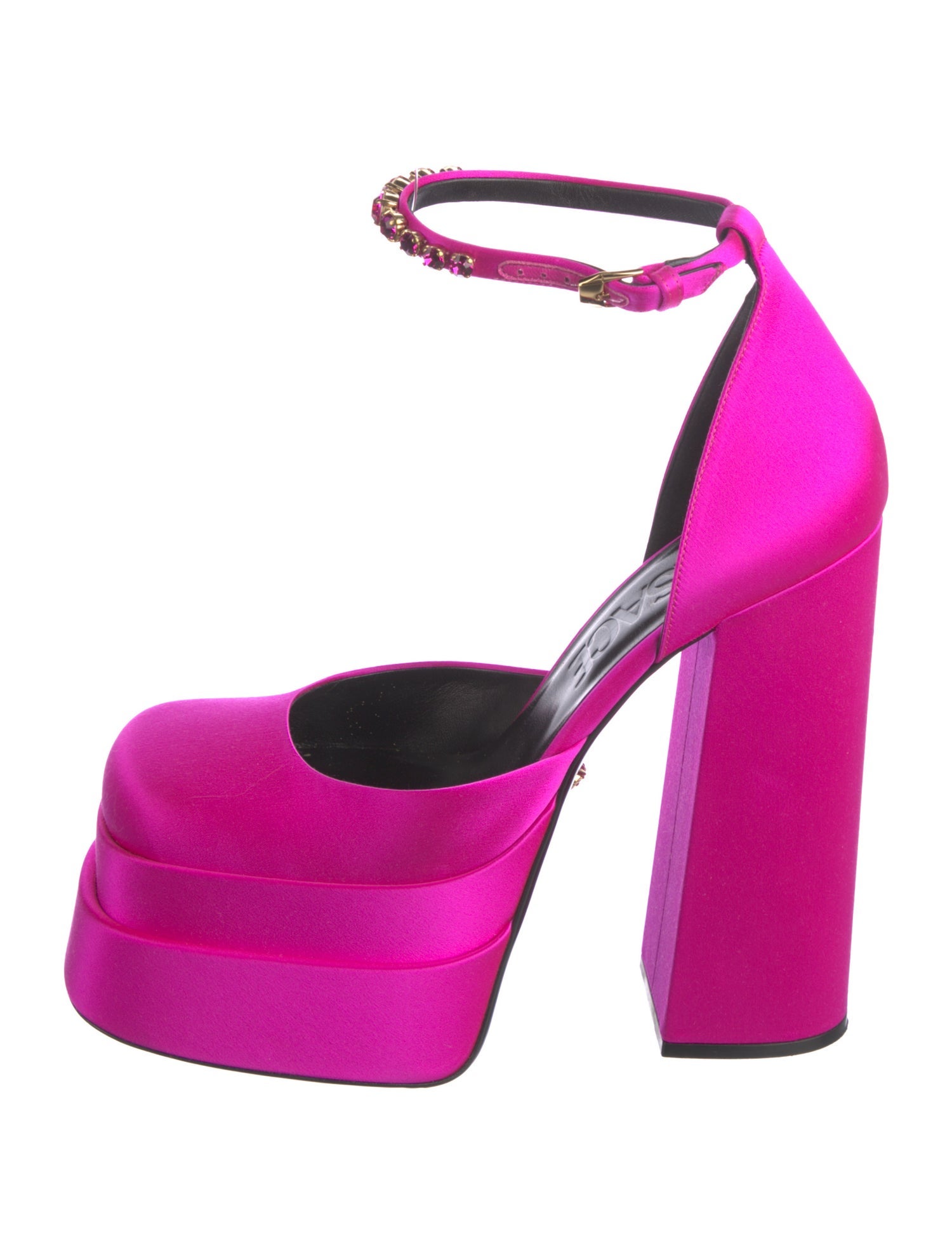 Versace Medusa Insignia Satin D'Orsay Pumps