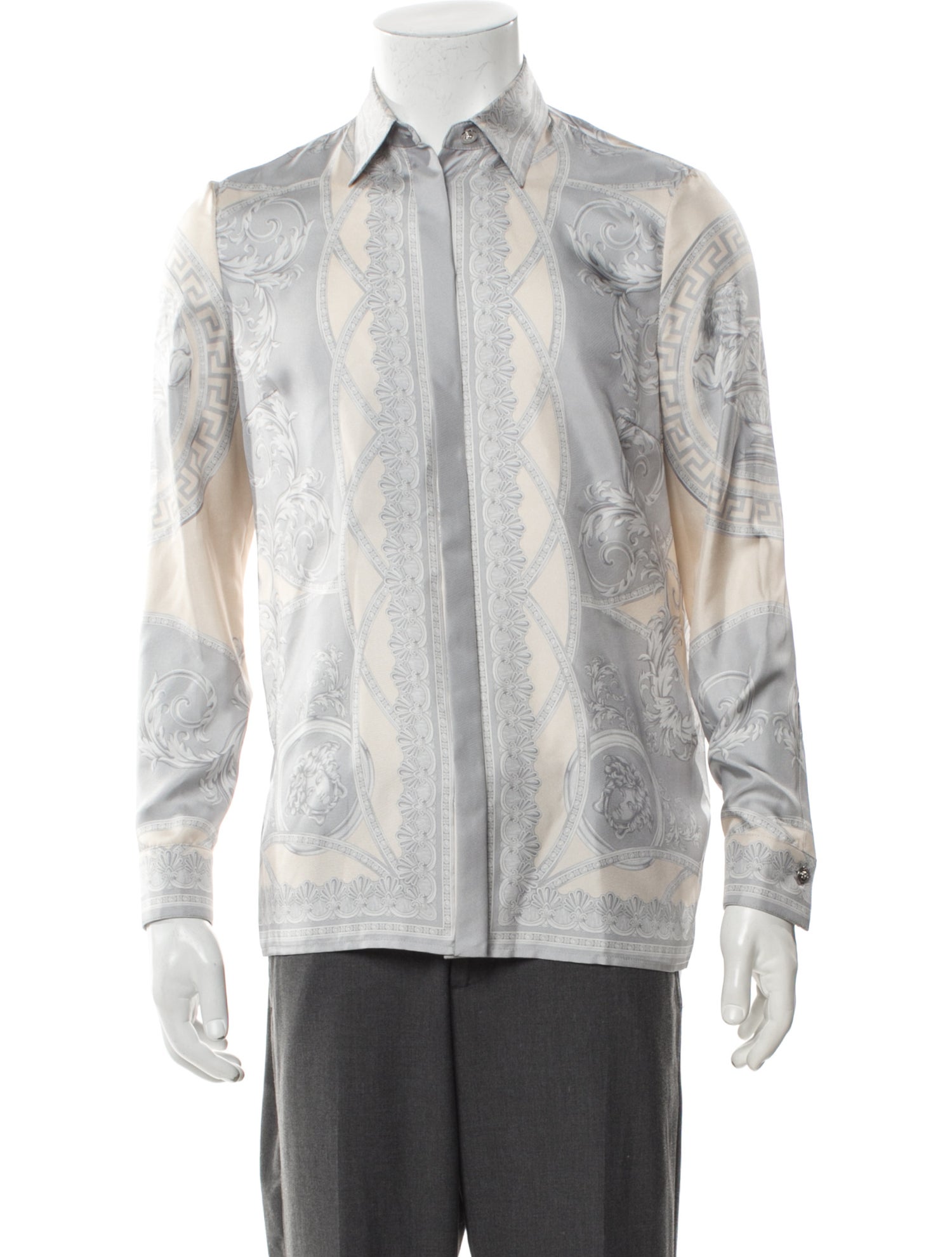 Versace Silk Graphic Print Shirt w/ Tags