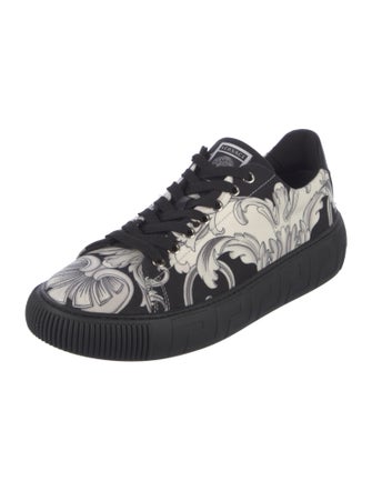 Versace Canvas Printed Athletic Sneakers