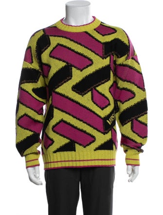 Versace Virgin Wool Printed Pullover