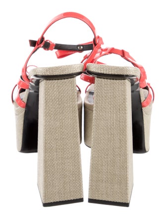 Versace Leather Colorblock Pattern Espadrilles