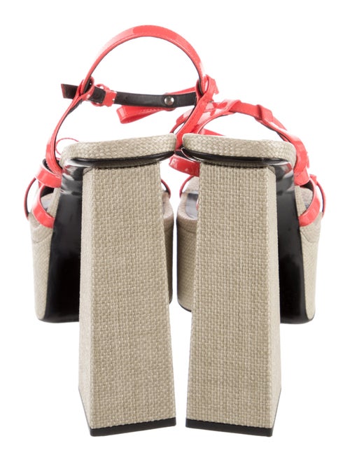 Versace Leather Colorblock Pattern Espadrilles