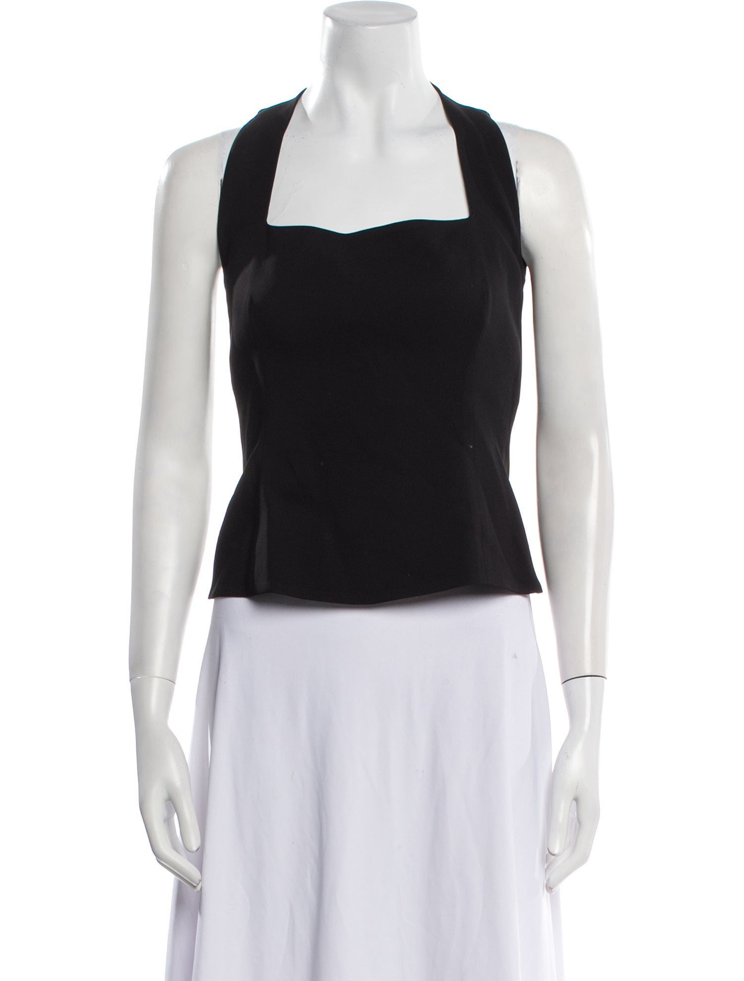 Versace Square Neckline Sleeveless Crop Top