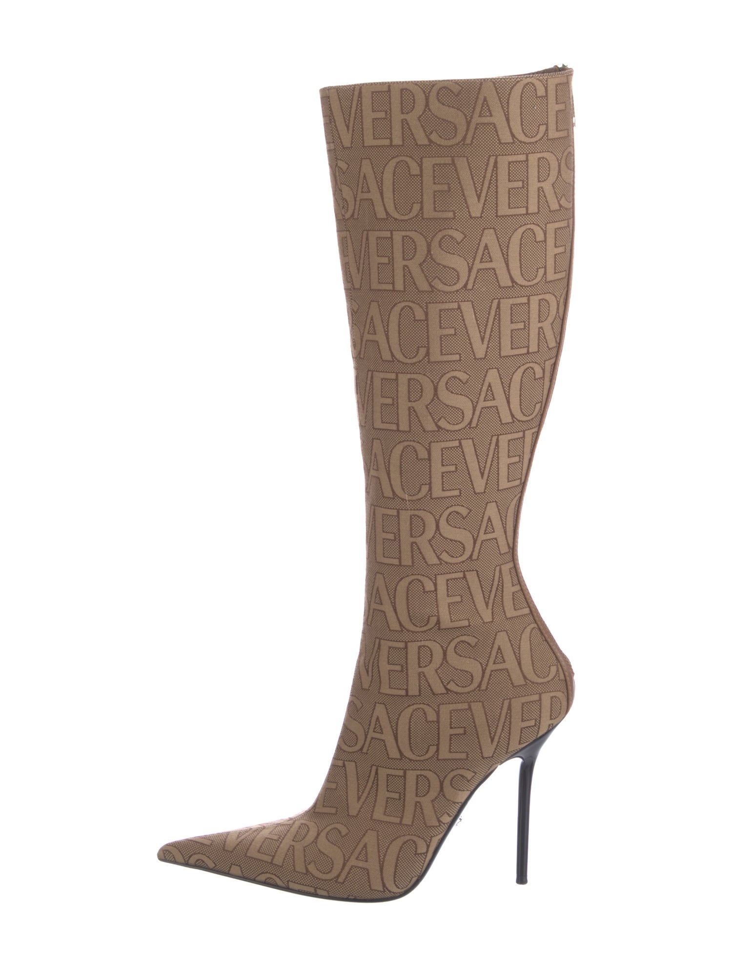 Versace Canvas Graphic Print Boots