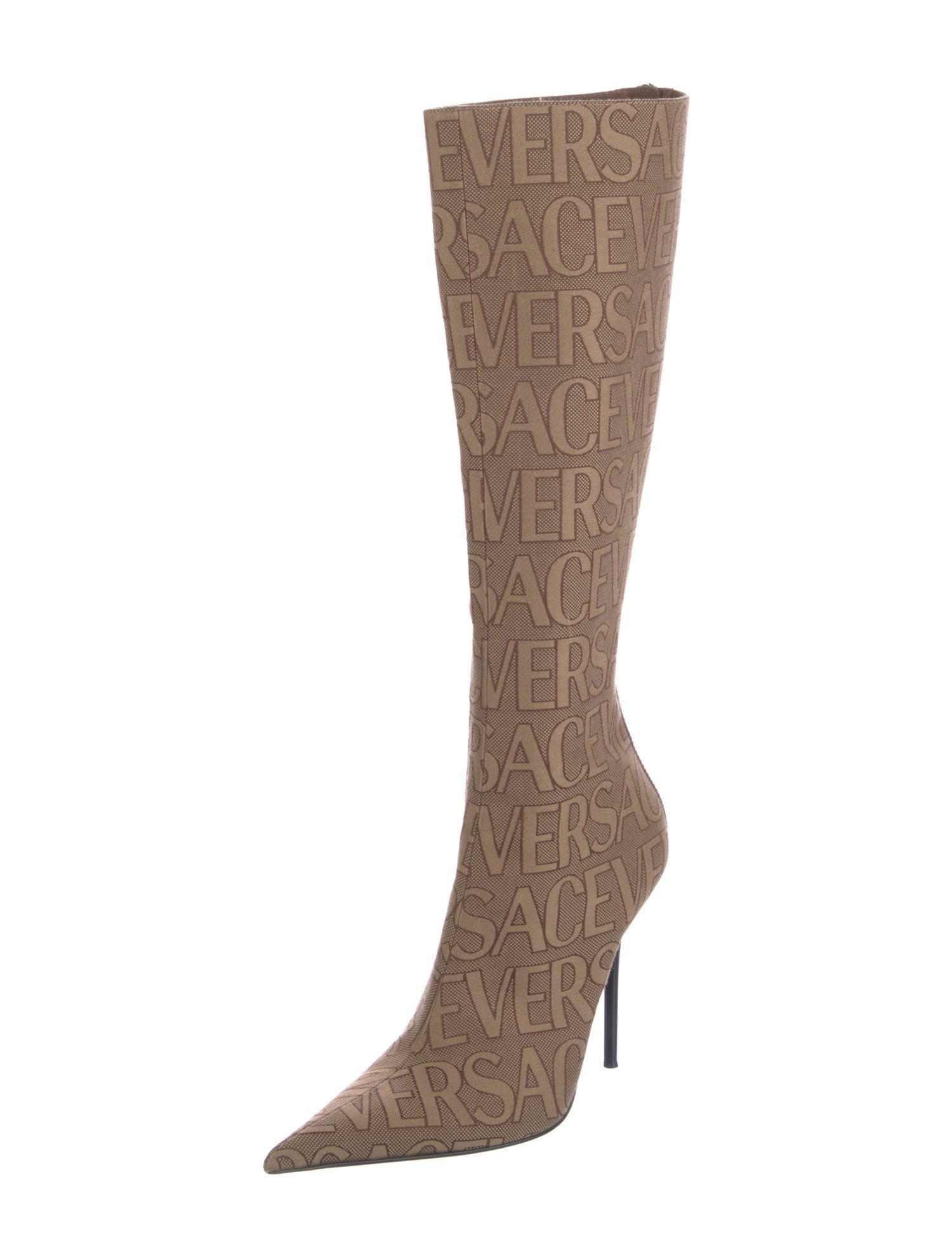 Versace Canvas Graphic Print Boots