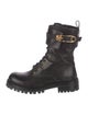 Versace Medusa Insignia Leather Combat Boots