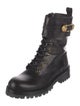 Versace Medusa Insignia Leather Combat Boots