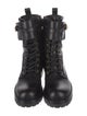 Versace Medusa Insignia Leather Combat Boots