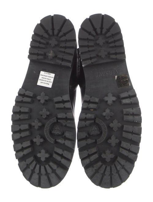 Versace Medusa Insignia Leather Combat Boots