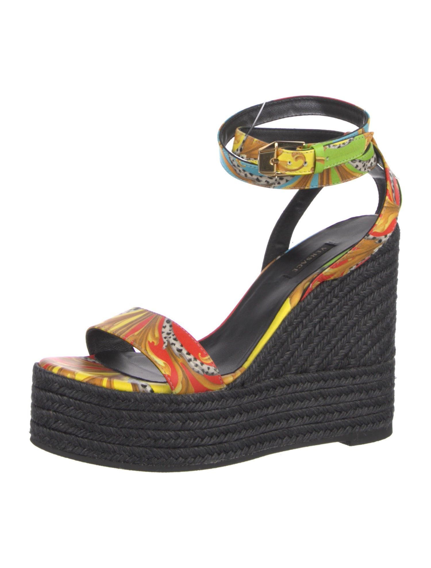 Versace Medusa Insignia Leather Espadrilles