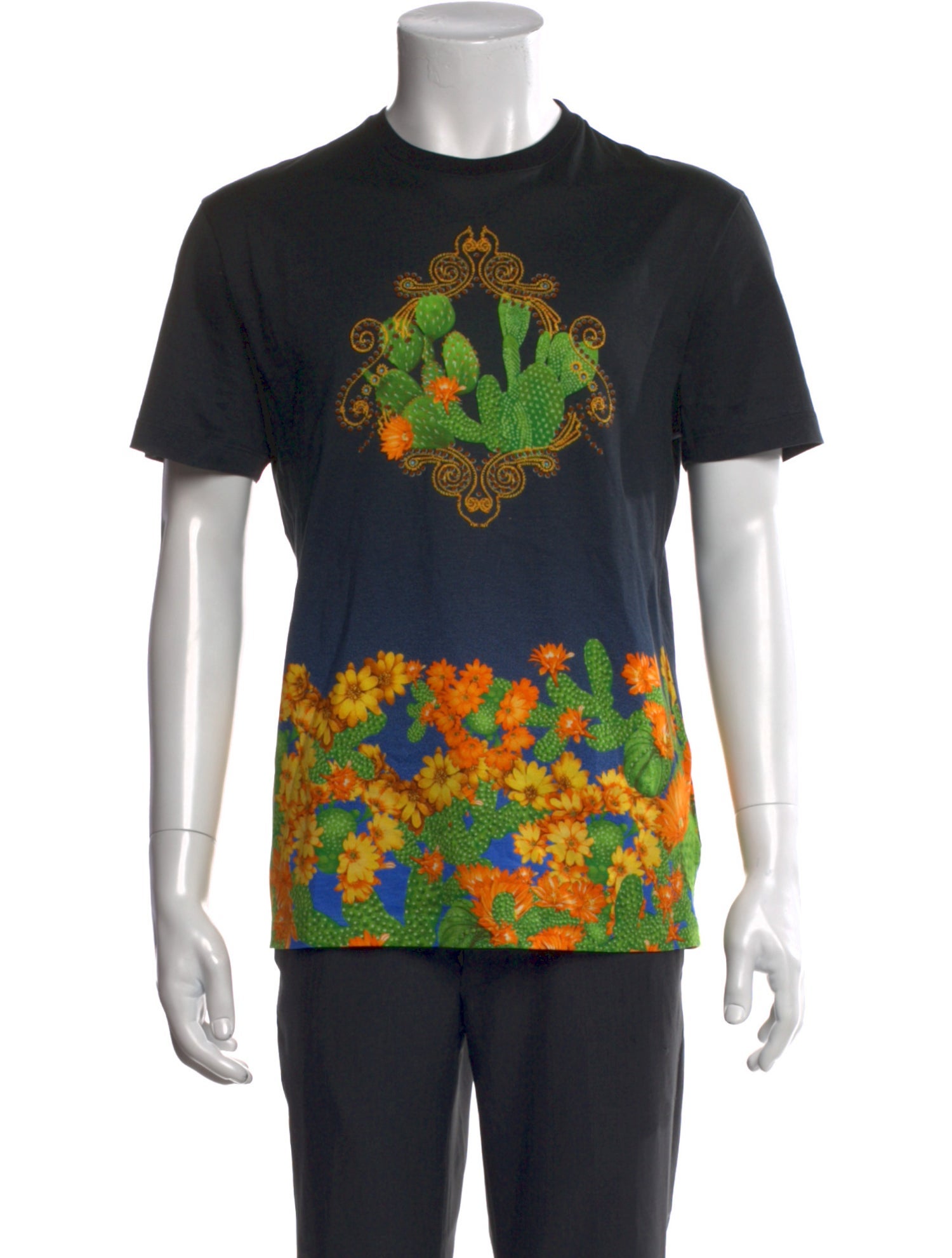 Versace Printed Crew Neck T-Shirt
