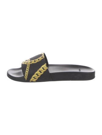 Versace Chain-Link Accent Rubber Slides