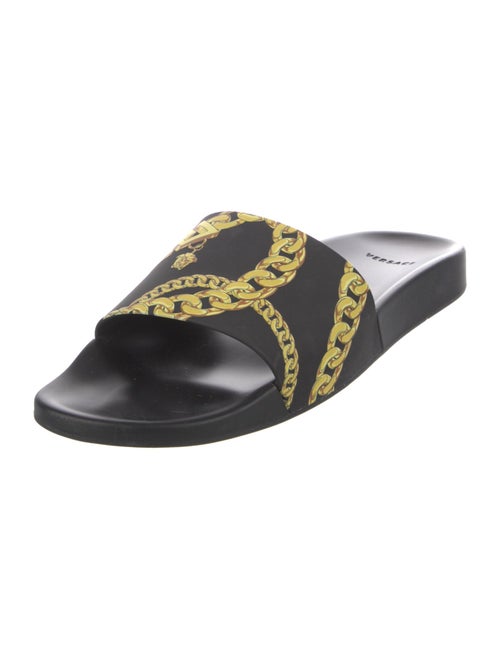 Versace Chain-Link Accent Rubber Slides