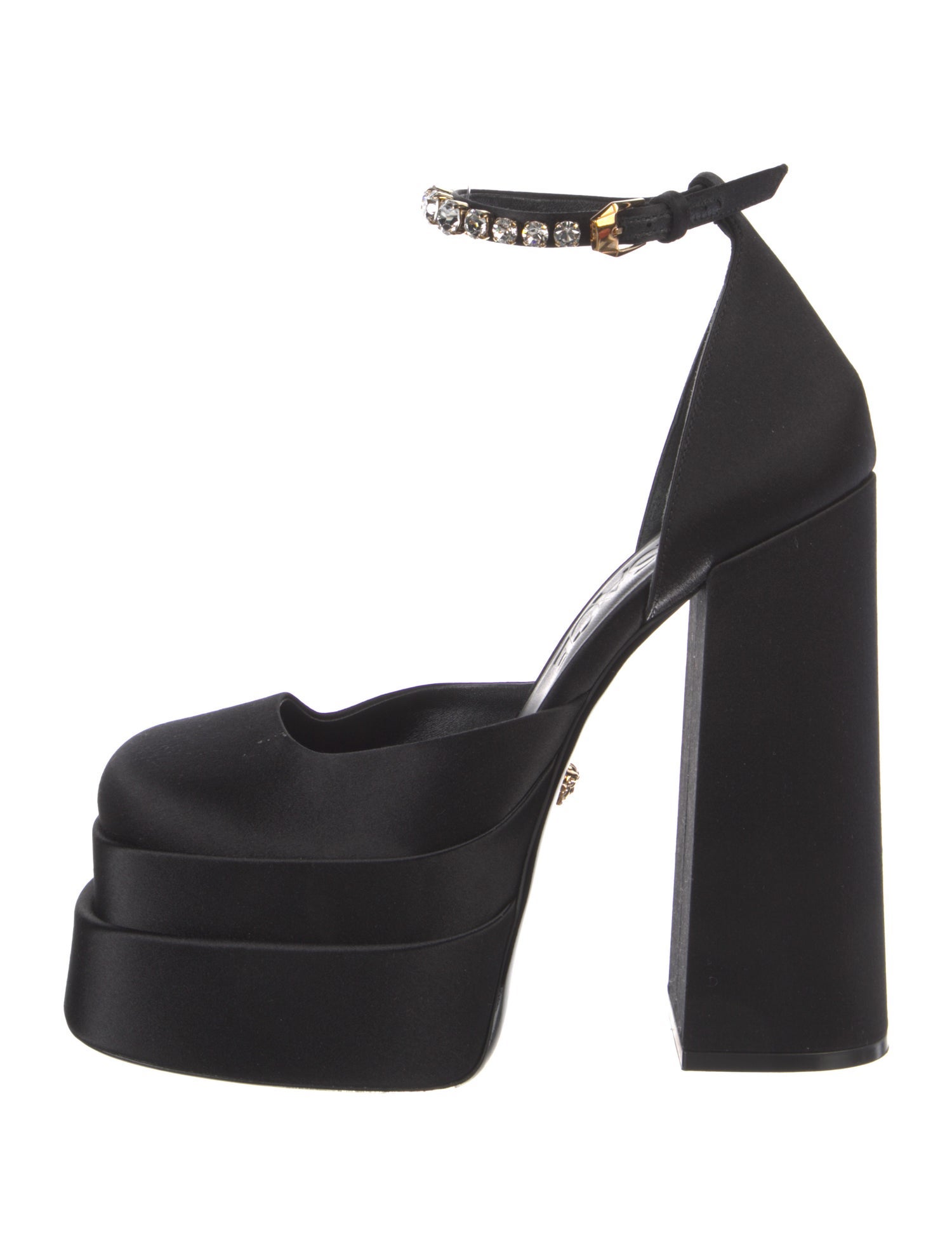 Versace Medusa Insignia Satin D'Orsay Pumps