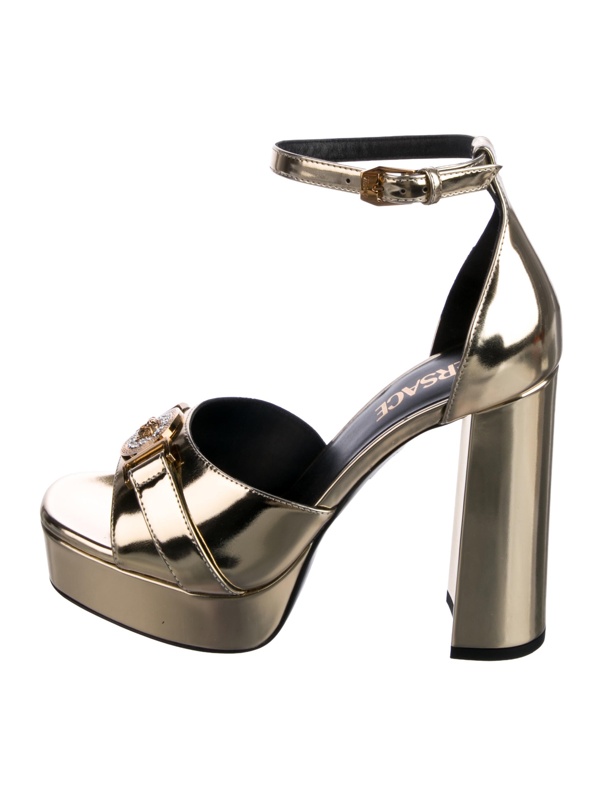 Versace Medusa Insignia Leather Sandals