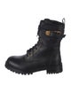 Versace Medusa Insignia Leather Combat Boots