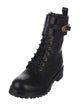 Versace Medusa Insignia Leather Combat Boots