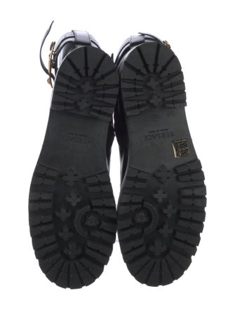 Versace Medusa Insignia Leather Combat Boots