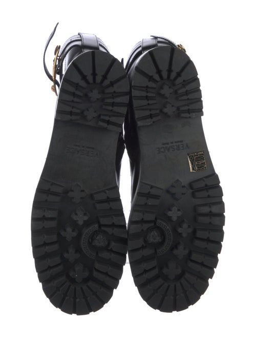 Versace Medusa Insignia Leather Combat Boots