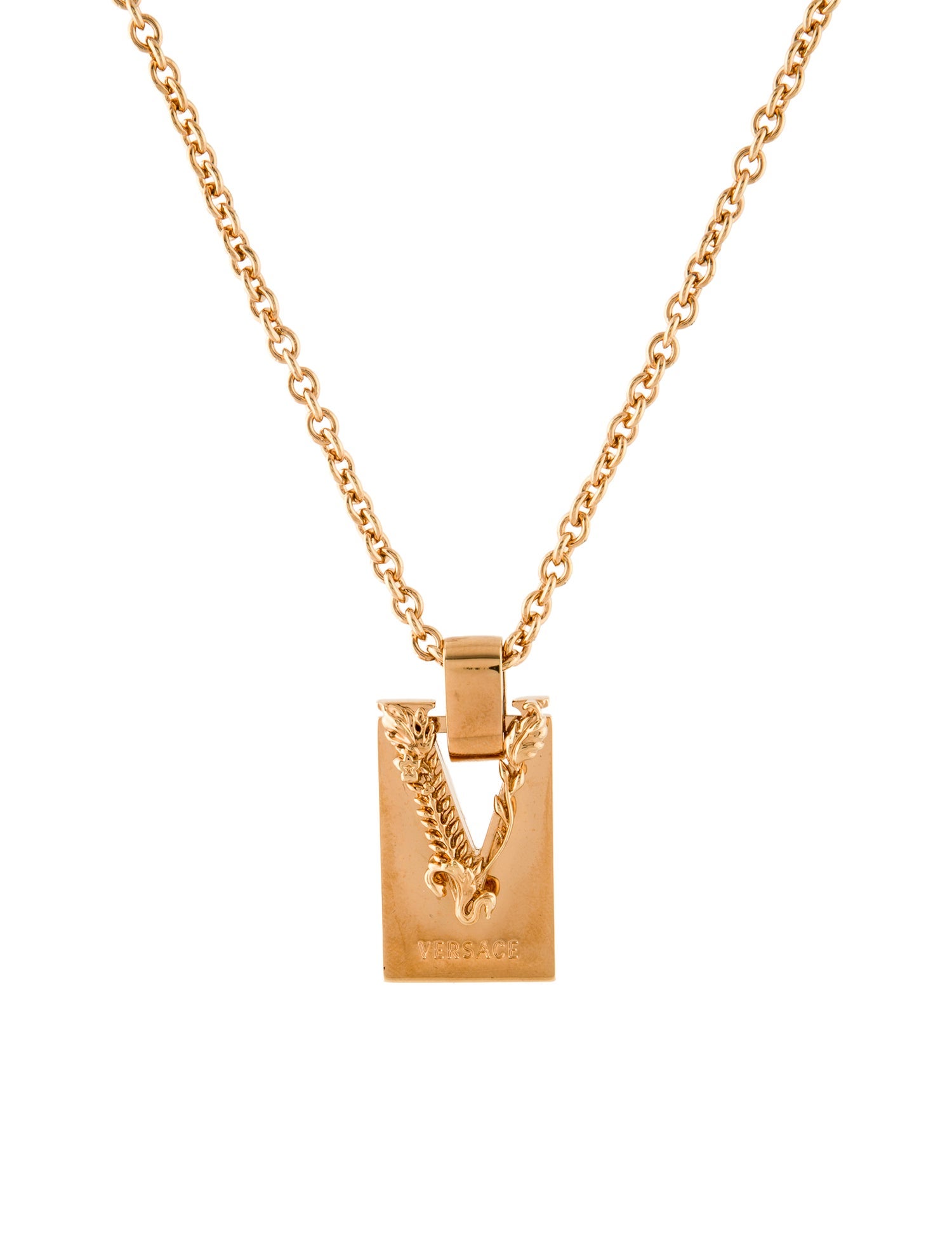 Versace Barocco V Pendant Necklace