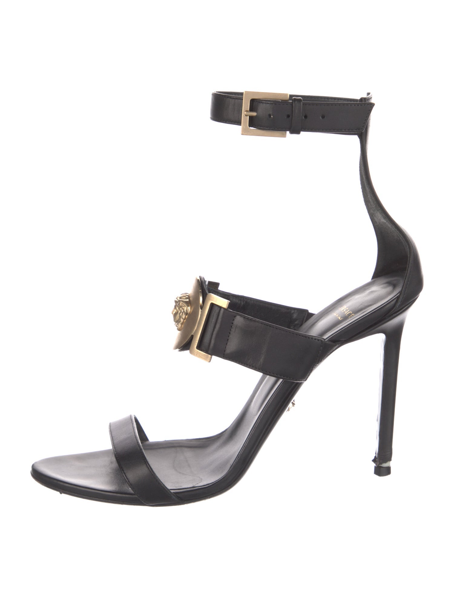 Versace Medusa Insignia Leather Sandals