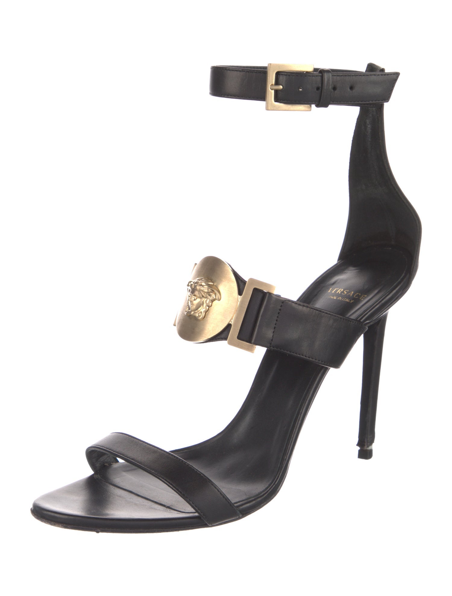 Versace Medusa Insignia Leather Sandals
