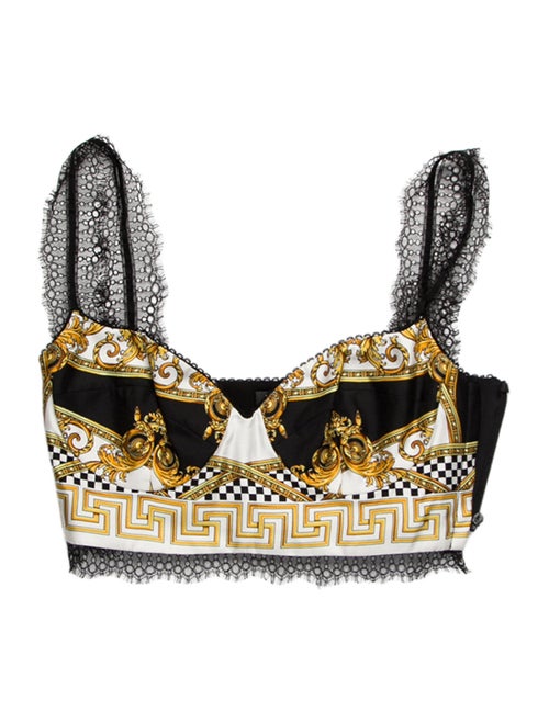 Versace Silk Printed Crop Top