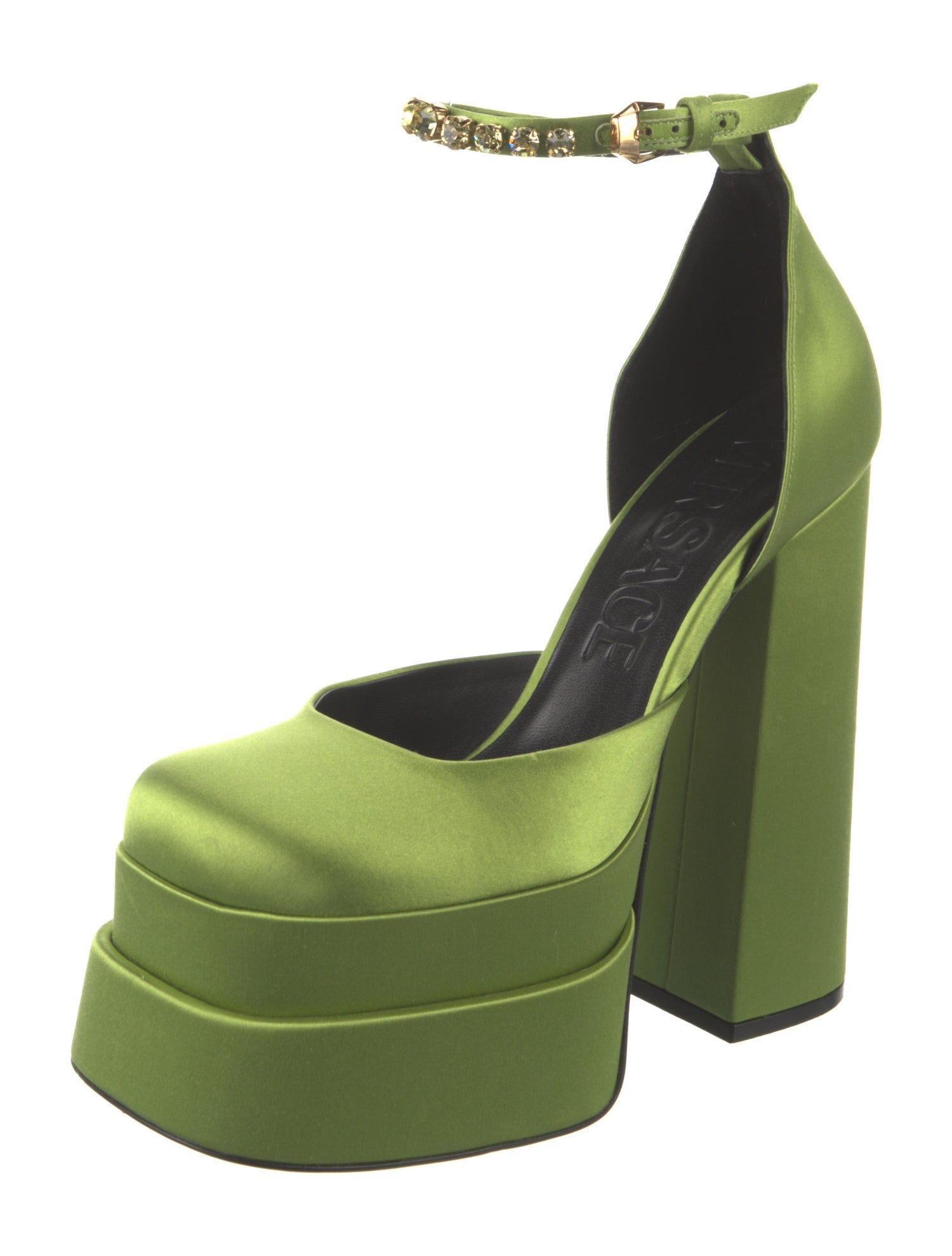 Versace Medusa Insignia Satin D'Orsay Pumps