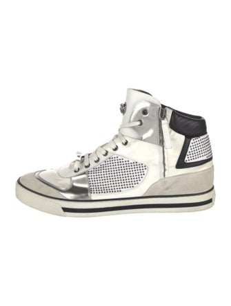 Versace Leather Colorblock Pattern Sneakers