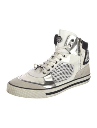 Versace Leather Colorblock Pattern Sneakers