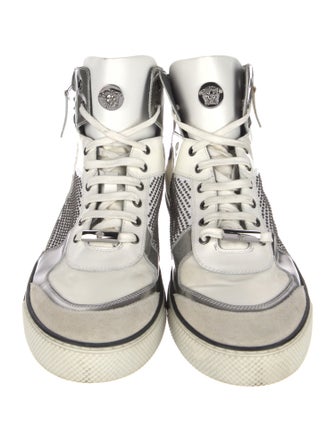 Versace Leather Colorblock Pattern Sneakers