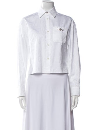 Versace Long Sleeve Button-Up Top