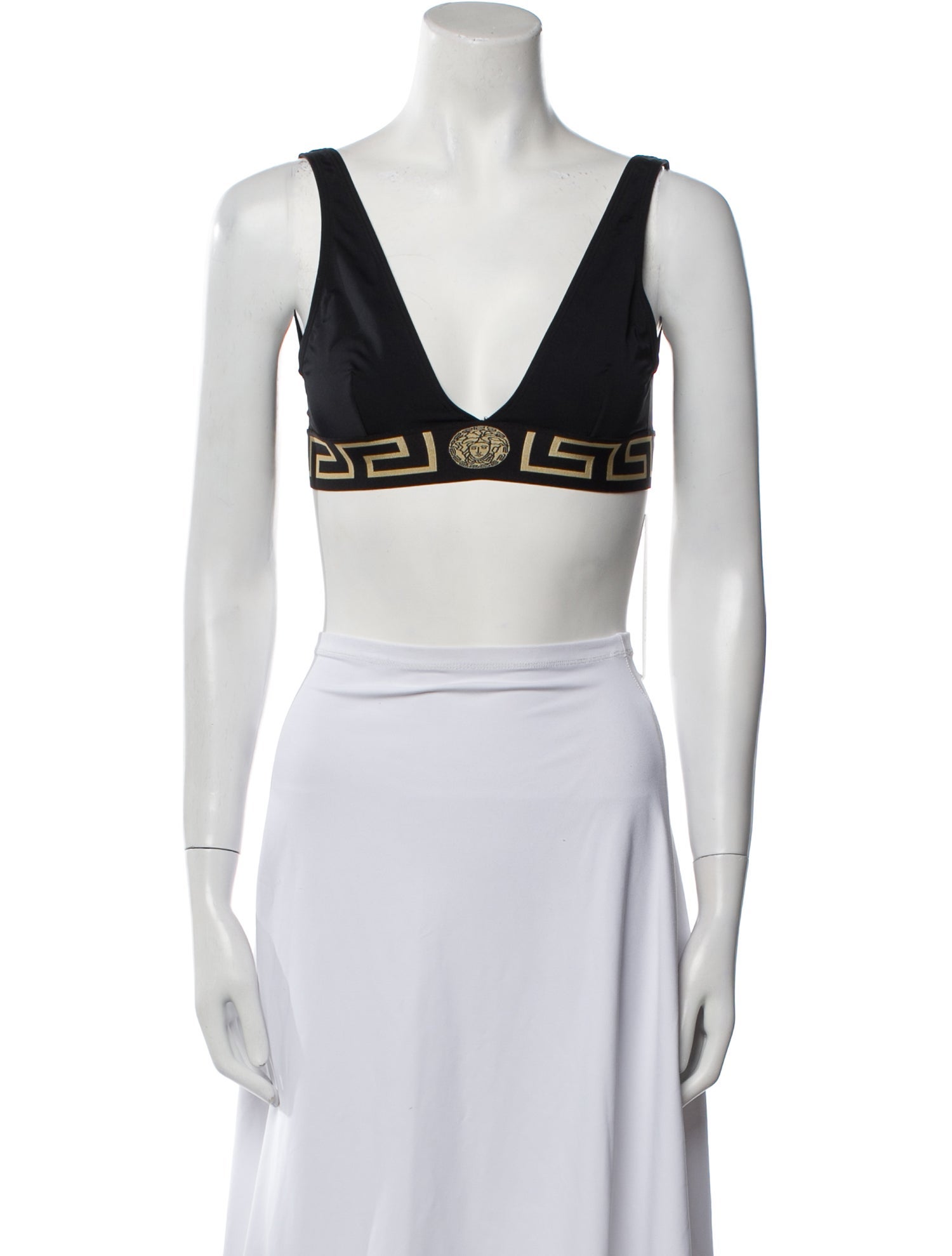 Versace V-Neck Sleeveless Crop Top