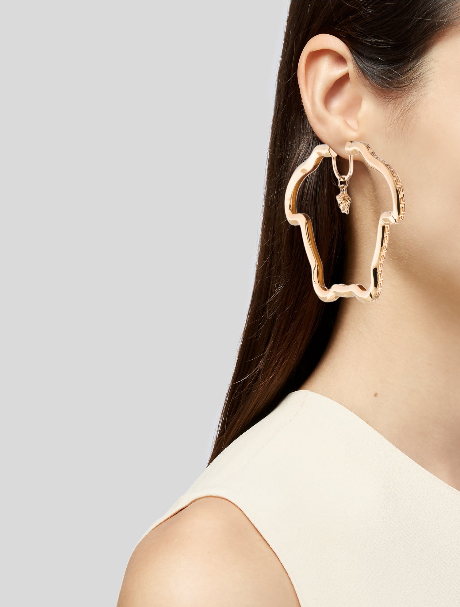Versace Medusa Shape Hoop Earrings