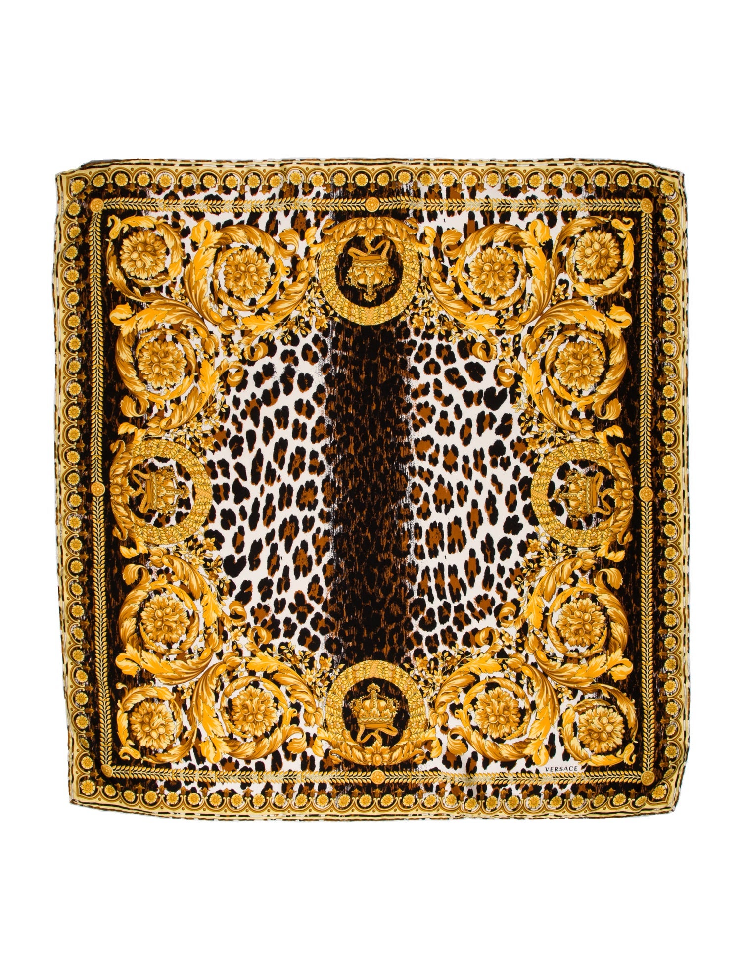 Versace Silk Animal Print Scarf