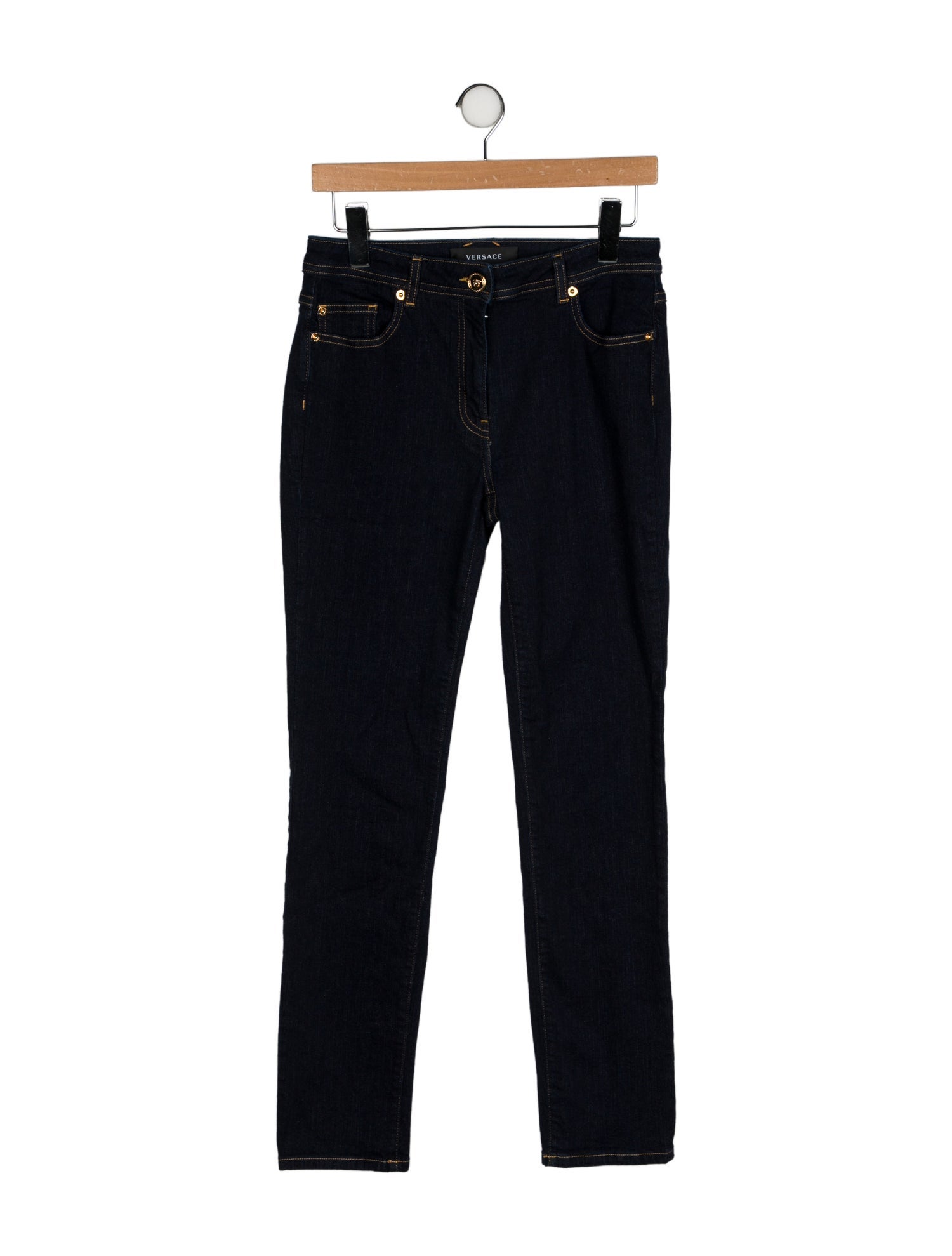 Versace Mid-Rise Straight Leg Jeans